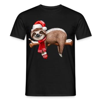 Weihnachten Faultier Paresseux de Noël - T-shirt homme - noir - Devant - AI Model Male 178 light (178cm)