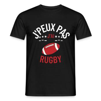 J peux pas j ai rugby - T-shirt homme - noir - Devant - AI Model Male 178 light (178cm)