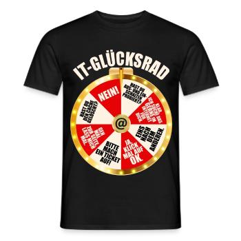 IT Support Glücksrad Service Desk IT Helpdesk Nerd - Männer T-Shirt - Schwarz - Vorne - AI Model Male 178 light (178cm)