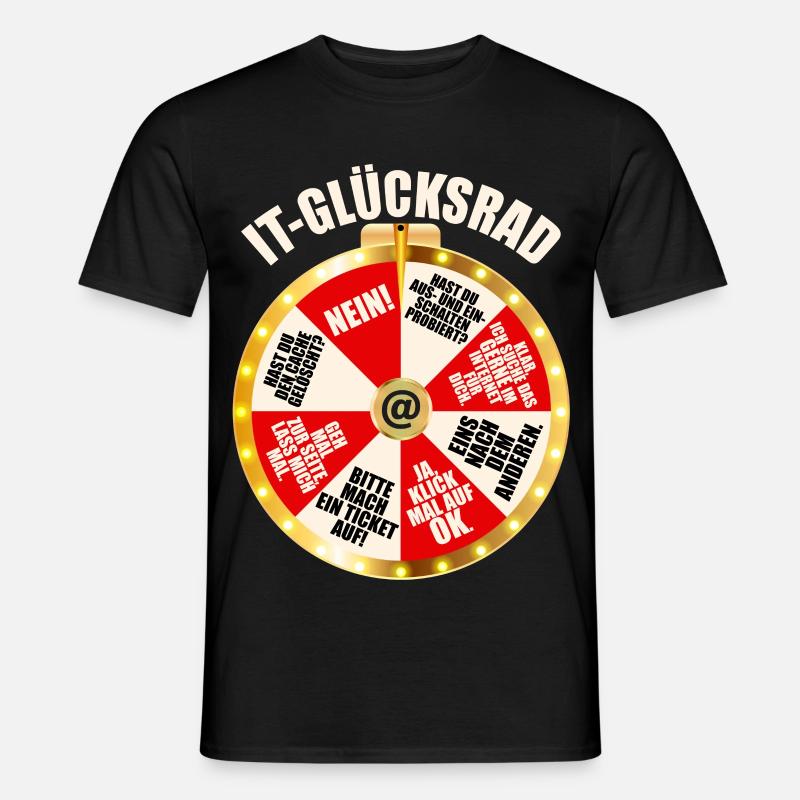 IT Support Glücksrad Service Desk IT Helpdesk Nerd - Männer T-Shirt - Schwarz