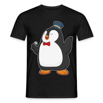 Chant du micro Penguin Singer - T-shirt homme - noir - Devant - AI Model Male 178 light (178cm)