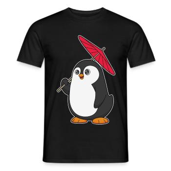 Parapluie pingouin - T-shirt homme - noir - Devant - AI Model Male 178 light (178cm)