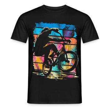 Vintage Bmx Bike - Retro Bmx Bike Colorful - T-shirt homme - noir - Devant - AI Model Male 178 light (178cm)