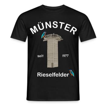 Münster, Rieselfelder, Vogelschutz, Eisvogel - Männer T-Shirt - Schwarz - Vorne - AI Model Male 178 light (178cm)