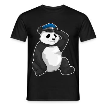 Police de Panda Police Cap - T-shirt homme - noir - Devant - AI Model Male 178 light (178cm)