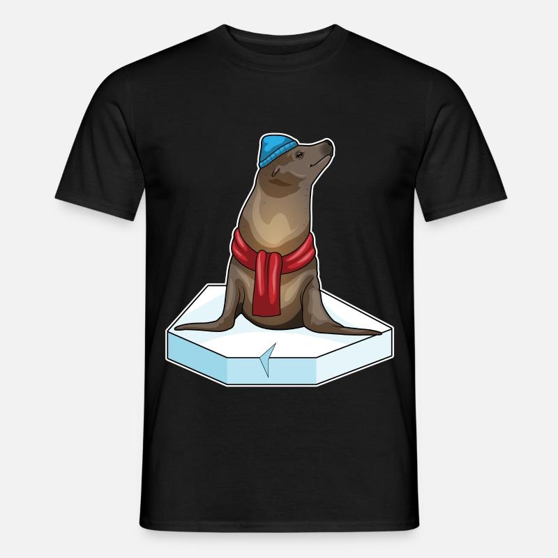Seehund Eisscholle - Männer T-Shirt - Schwarz
