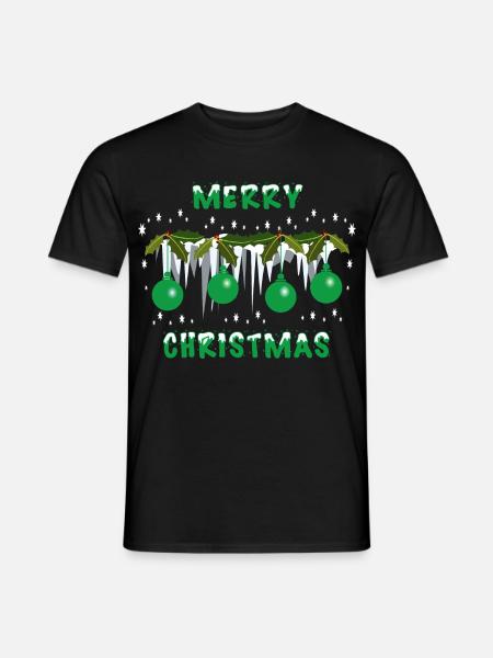 Green Christmas Balls - Men's T-Shirt - black