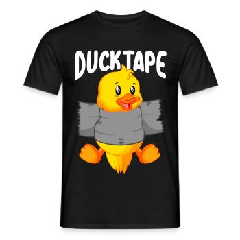 Duck Tape | Ducklings with duct tape - Men's T-Shirt - black - Front - AI Model Male 178 light (178cm)