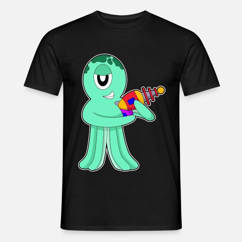 Krake Alien - Männer T-Shirt - Schwarz