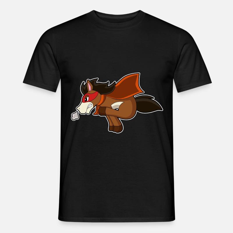 Pferd Superheld Umhang - Männer T-Shirt - Schwarz