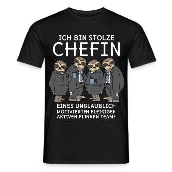 Unglaublich fleißiges Team Faultiere Stolze Chefin - Männer T-Shirt - Schwarz - Vorne - AI Model Male 178 light (178cm)
