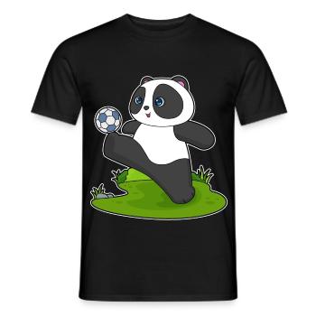 Panda Fußballspieler Fußball - Männer T-Shirt - Schwarz - Vorne - AI Model Male 178 light (178cm)
