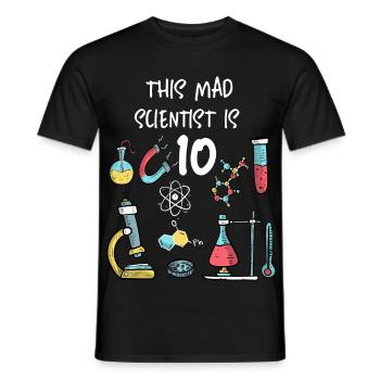 Ce savant fou a 10 ans - T-shirt homme - noir - Devant - AI Model Male 178 light (178cm)