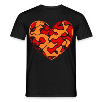 Orange Heart Heart Gift Mother's Day Mother - Men's T-Shirt - black - Front - AI Model Male 178 light (178cm)