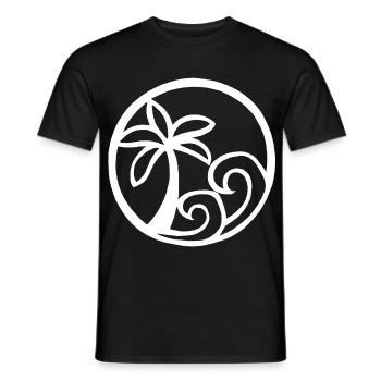 Vagues et palmier blanc - T-shirt homme - noir - Devant - AI Model Male 178 light (178cm)