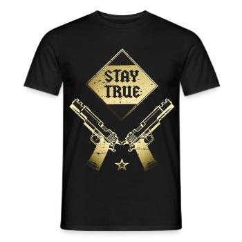 Bleib dir Treu - Männer T-Shirt - Schwarz - Vorne - AI Model Male 178 light (178cm)