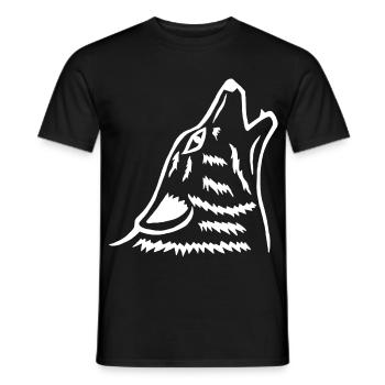 The howl of the white wolf - Men's T-Shirt - black - Front - AI Model Male 178 light (178cm)