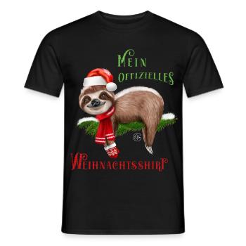 Offizielles Weihnachtsshirt Weihnachtsoutfit - Männer T-Shirt - Schwarz - Vorne - AI Model Male 178 light (178cm)