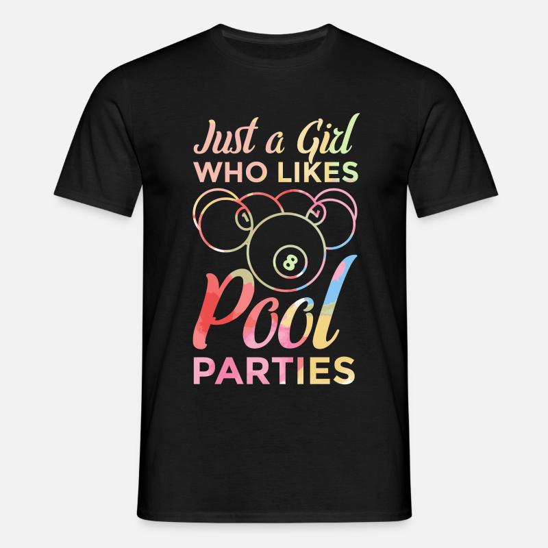 Poolbillard Mädchen - Männer T-Shirt - Schwarz