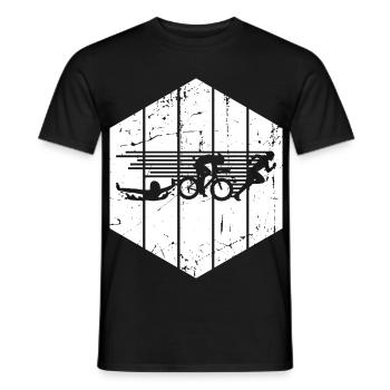 Triathlon Wettkampf - Männer T-Shirt - Schwarz - Vorne - AI Model Male 178 light (178cm)
