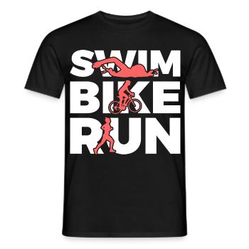 Natation Cyclisme Course à pied Répétition - T-shirt homme - noir - Devant - AI Model Male 178 light (178cm)
