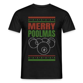 Christmas Billiard Player - Men's T-Shirt - black - Front - AI Model Male 178 light (178cm)
