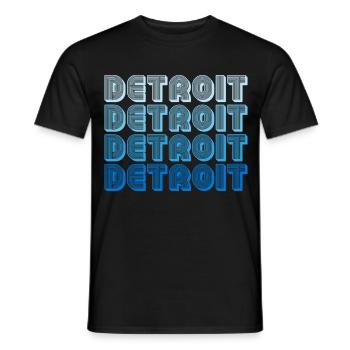 Detroit Gradient Word Sequence - Men's T-Shirt - black - Front - AI Model Male 178 light (178cm)