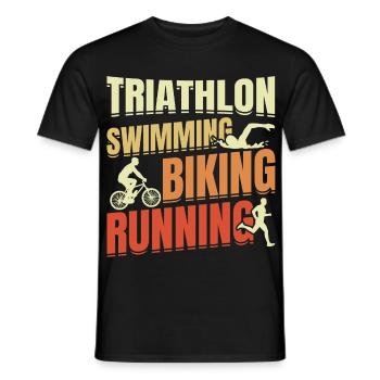 Triathlon Wiederholen - Männer T-Shirt - Schwarz - Vorne - AI Model Male 178 light (178cm)