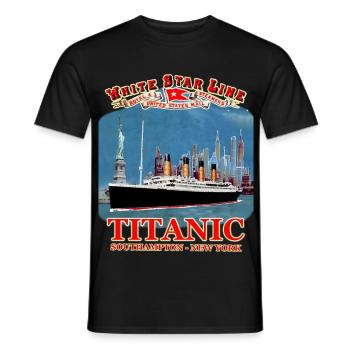 TITANIC creation Louis RUNEMBERG © Adagp - Men's T-Shirt - black - Front - AI Model Male 178 light (178cm)