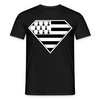 Super Gwenn Ha Du Breizh Cadeau de Bretagne - T-shirt homme - noir - Devant - AI Model Male 178 light (178cm)