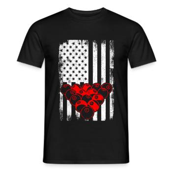 Amerikanischer Billardspieler - Männer T-Shirt - Schwarz - Vorne - AI Model Male 178 light (178cm)
