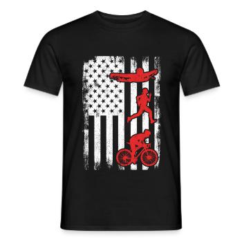 Patriotischer Triathlet - Männer T-Shirt - Schwarz - Vorne - AI Model Male 178 light (178cm)