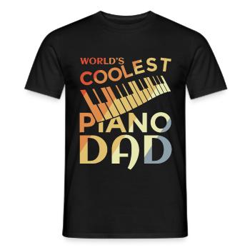Piano father - Men's T-Shirt - black - Front - AI Model Male 178 light (178cm)