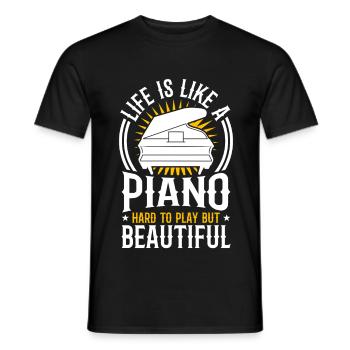 Motivation Piano - Men's T-Shirt - black - Front - AI Model Male 178 light (178cm)