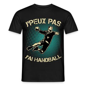 J'peux pas J'ai Handball - T-shirt homme - noir - Devant - AI Model Male 178 light (178cm)