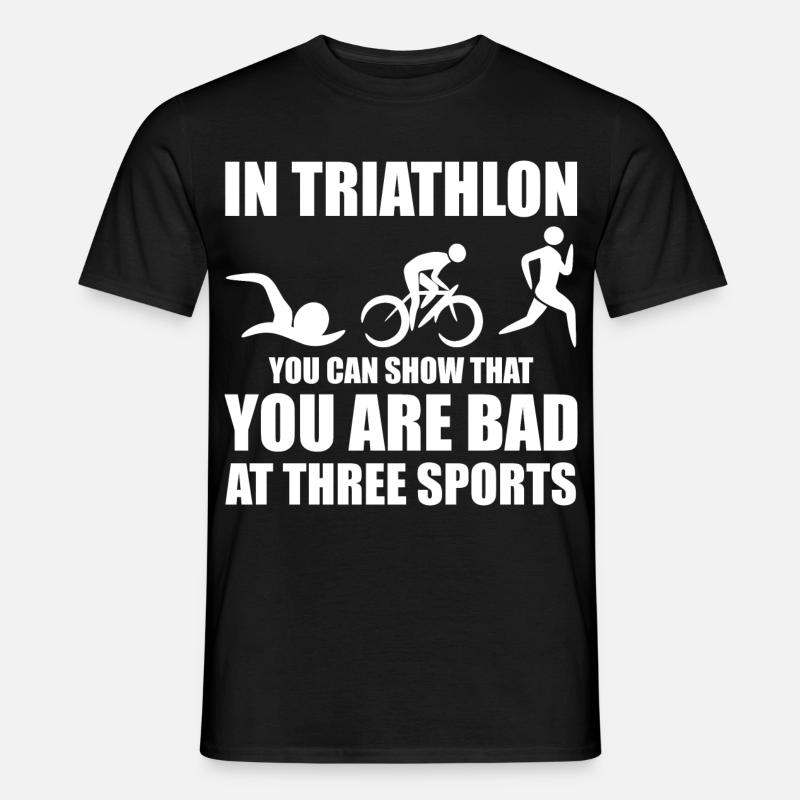 Witziger Triathleten Spruch - Männer T-Shirt - Schwarz