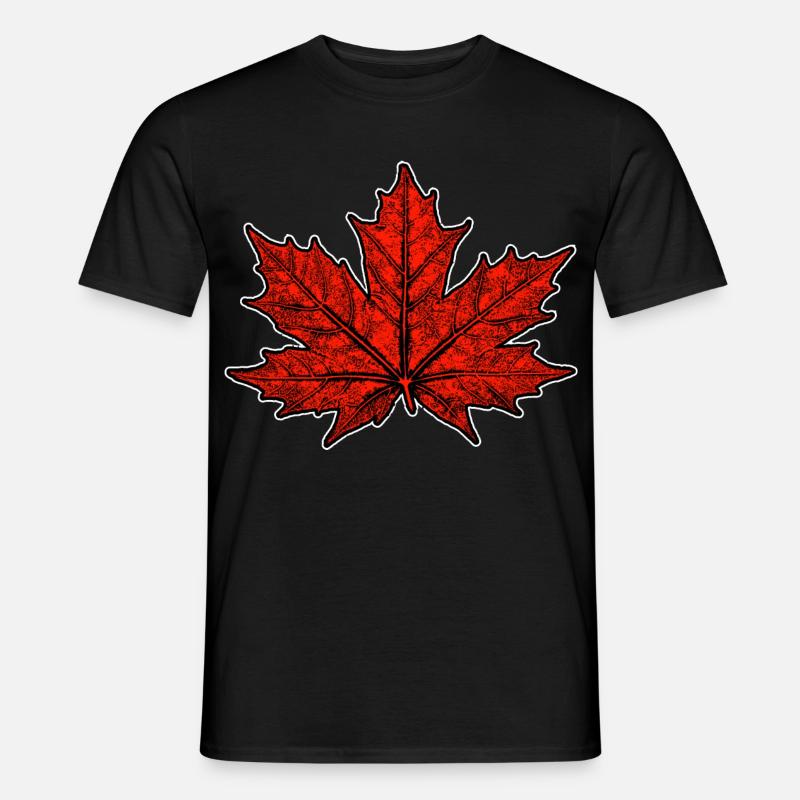 Ahorn / Blatt - Männer T-Shirt - Schwarz