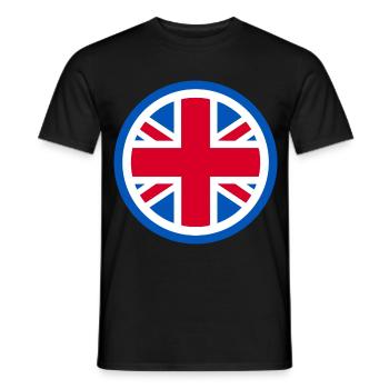 Royaume-Uni - Union Jack - T-shirt homme - noir - Devant - AI Model Male 178 light (178cm)