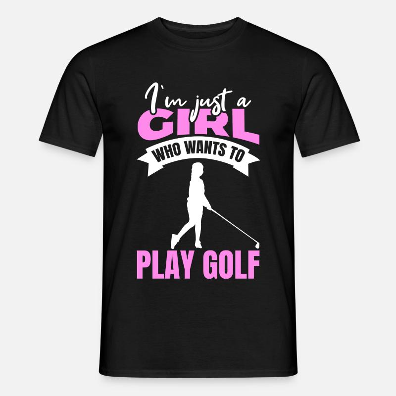 Golfer Mädchen - Männer T-Shirt - Schwarz