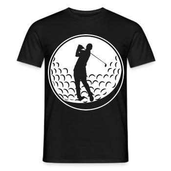 Balle de golf - T-shirt homme - noir - Devant - AI Model Male 178 light (178cm)
