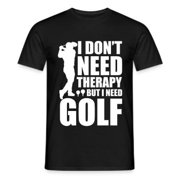 Golf Therapy - Men's T-Shirt - black - Front - AI Model Male 178 light (178cm)