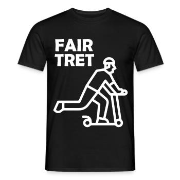 FAIR TRET Roller - Männer T-Shirt - Schwarz - Vorne - AI Model Male 178 light (178cm)