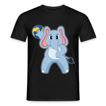 Eléphant Handballeur Handball - T-shirt homme - noir - Devant - AI Model Male 178 light (178cm)