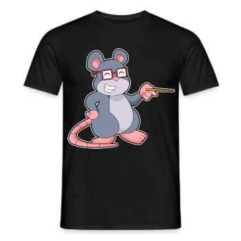 École de pointage des enseignants de souris - T-shirt homme - noir - Devant - AI Model Male 178 light (178cm)
