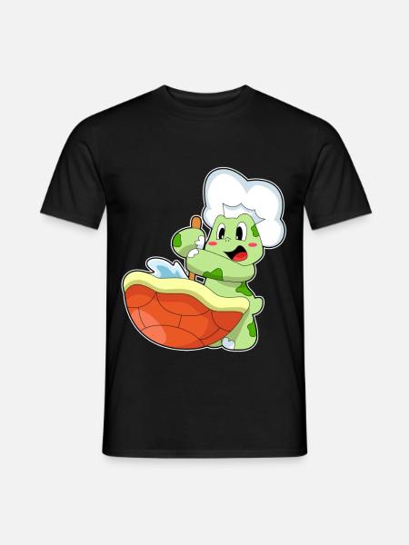 Schildkröte Koch Kochtopf Kochen - Männer T-Shirt - Schwarz