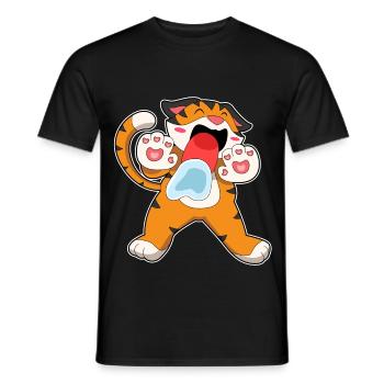 Lustiger Tiger - Männer T-Shirt - Schwarz - Vorne - AI Model Male 178 light (178cm)