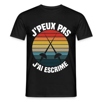 Je Peux Pas J'ai Escrime - T-shirt homme - noir - Devant - AI Model Male 178 light (178cm)