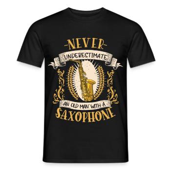 Saxophon Musiker Instrument Saxophonist Geschenk - Männer T-Shirt - Schwarz - Vorne - AI Model Male 178 light (178cm)