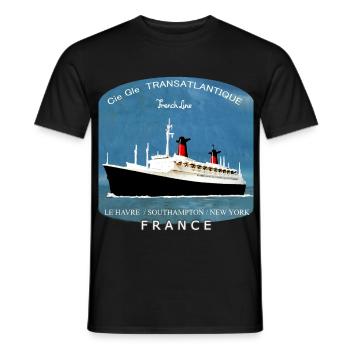 LINER FRANCE KREATION Louis RUNEMBERG © Adagp - Männer T-Shirt - Schwarz - Vorne - AI Model Male 178 light (178cm)