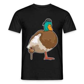 Ente Pirat Holzbein - Männer T-Shirt - Schwarz - Vorne - AI Model Male 178 light (178cm)